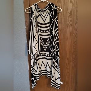 Asymmetrical sweater vest cardigan